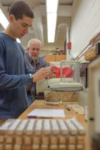 Joe Ruggiero and Christoph Geiss testing concrete